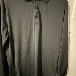 Elegant Black Long Sleeve Polo for Men